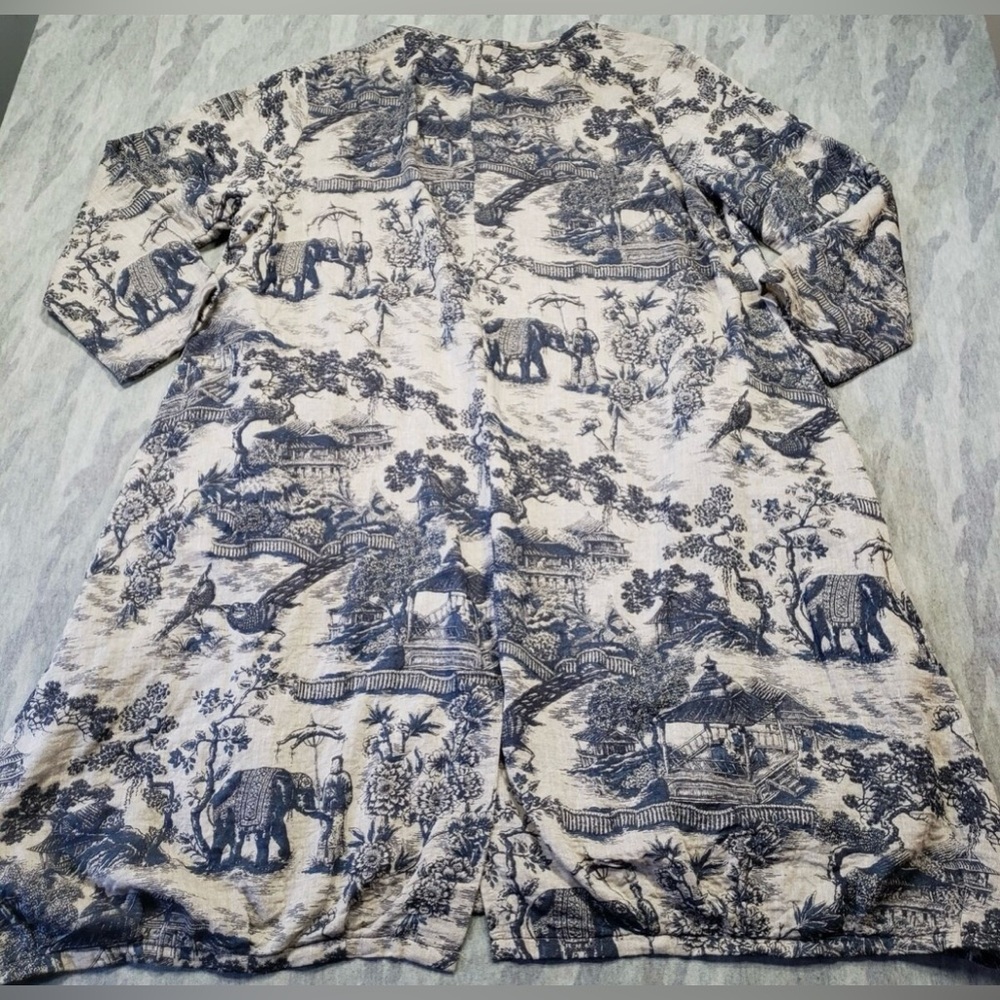 BUYKUD Vintage Asian Floral Cotton Midi Dress - Picture 3 of 9